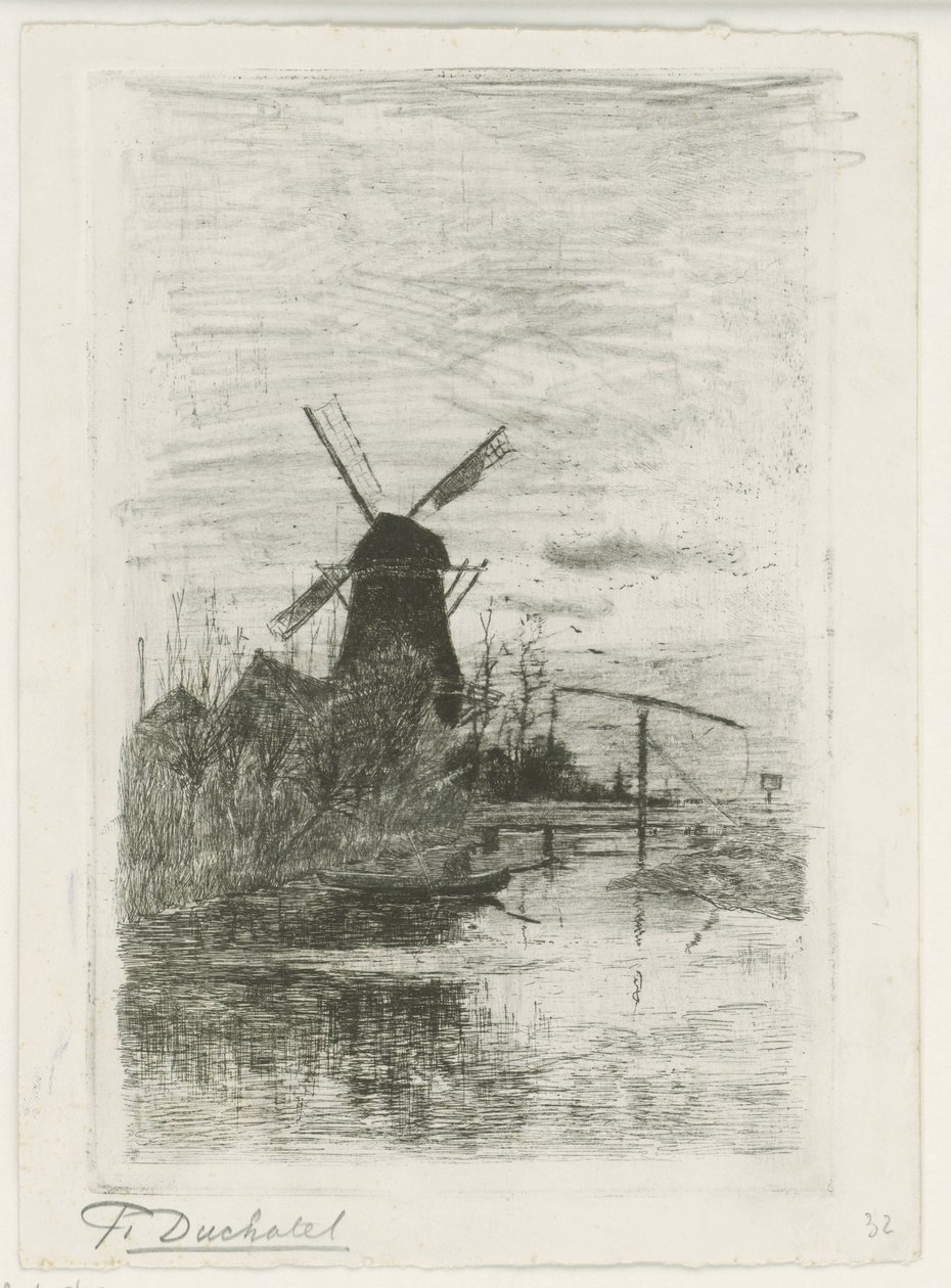 El pescador de Fredericus Jacobus van Rossum du Chattel (signed by artist)