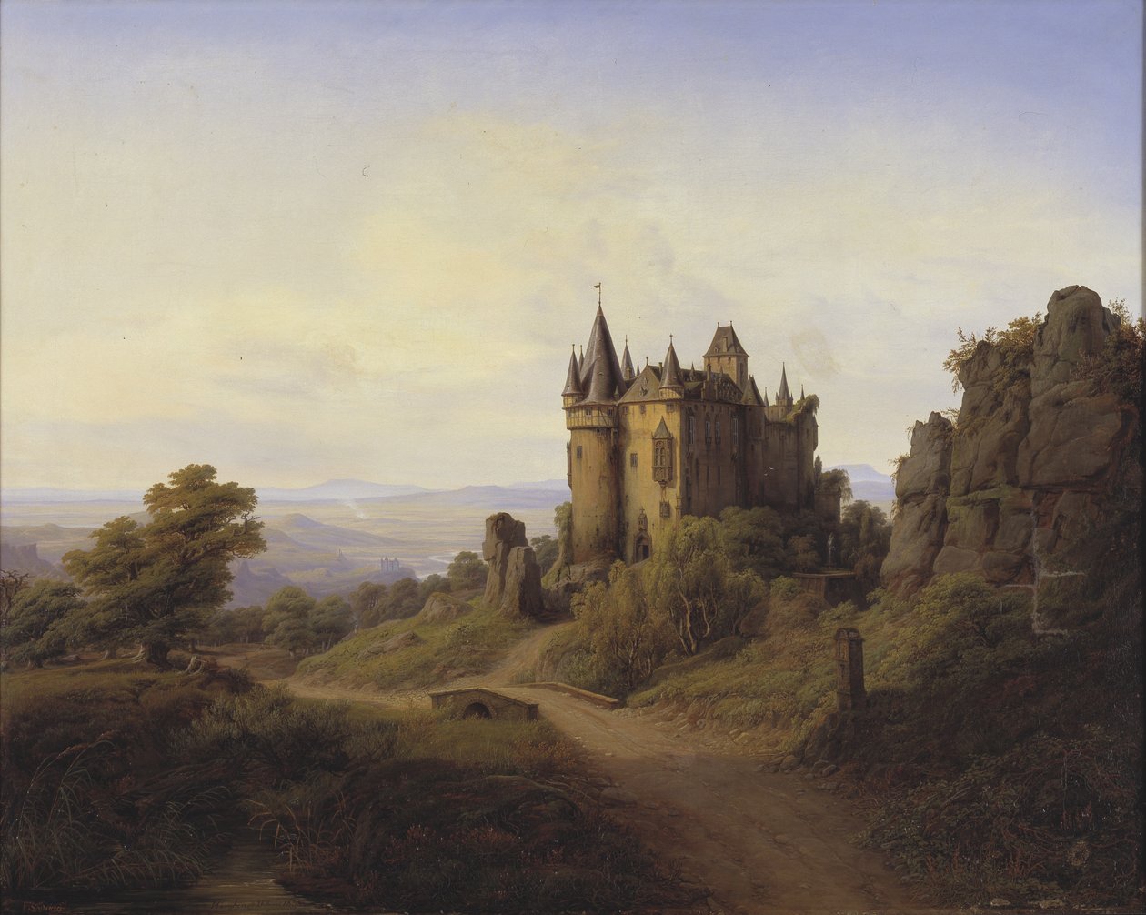 Castillo Bürresheim en el río Eifel de Frederik Sødring