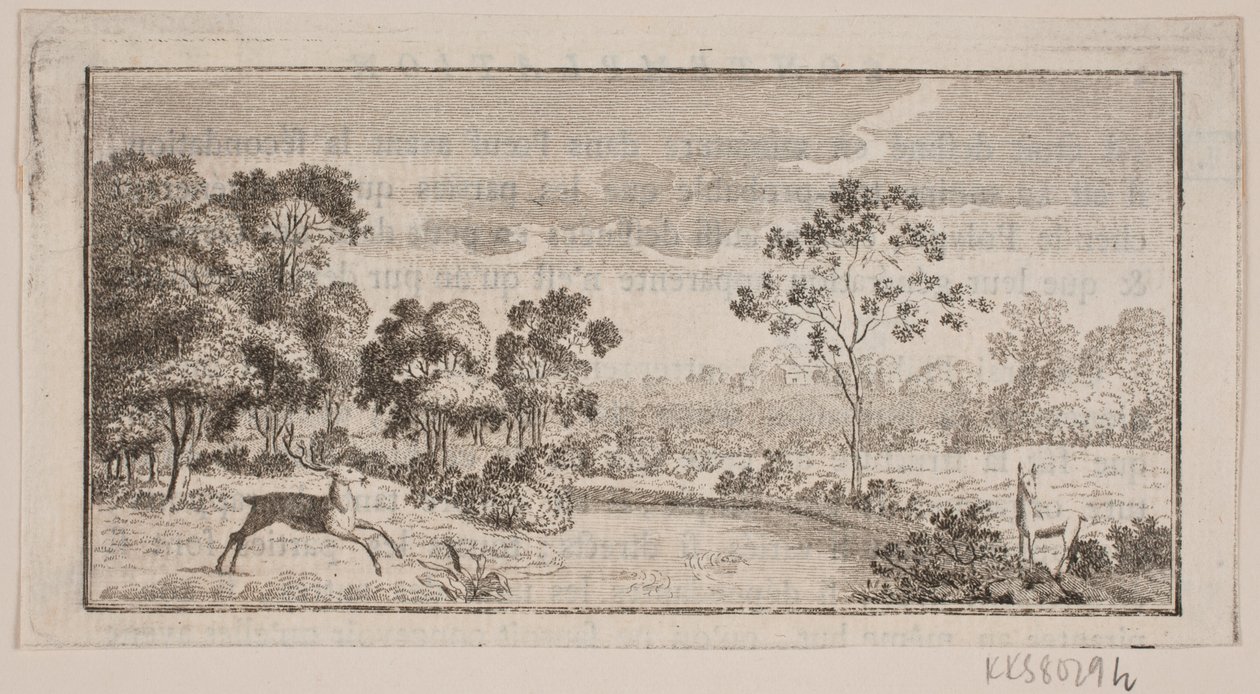 Paisaje con ciervos de Frederik Ludvig  Bradt