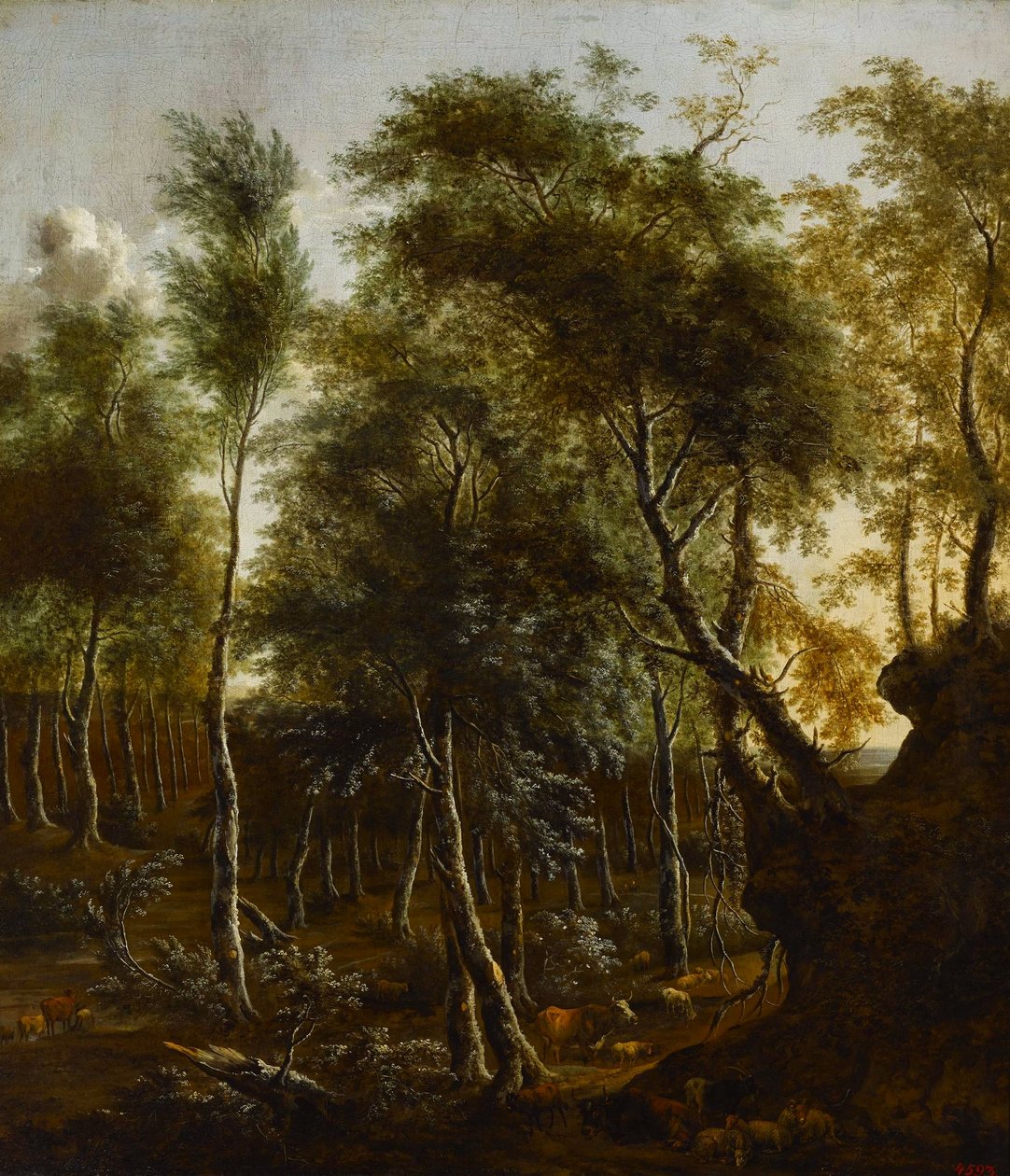 Un paisaje boscoso de Frederik de Moucheron