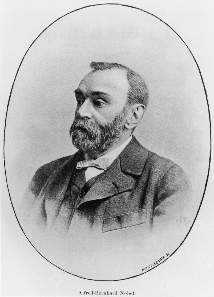 Alfred Nobel (1833-96) ilustración de La Revue illustrée, 1902 de French Photographer