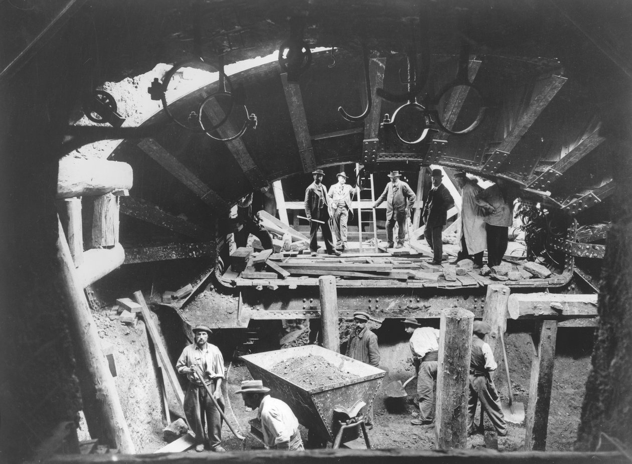 Construcción del Metro de París, c.1900 de French Photographer