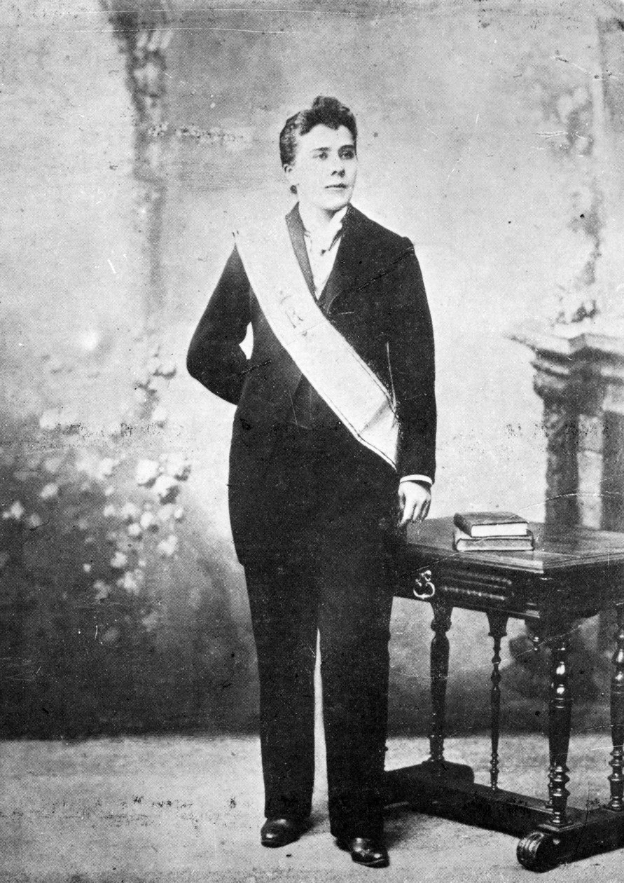 La llamada Diana Vaughan, vestida como inspectora de Palladismo, c.1895 de French Photographer
