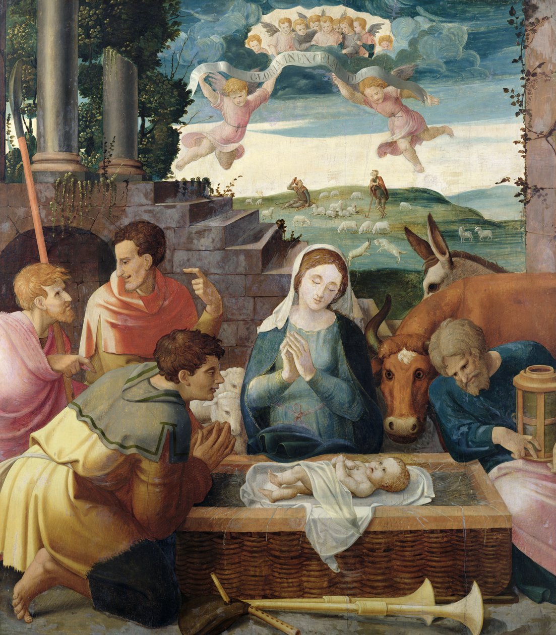 Adoración de los pastores, Escuela de Champagne, c.1520-30 de French School
