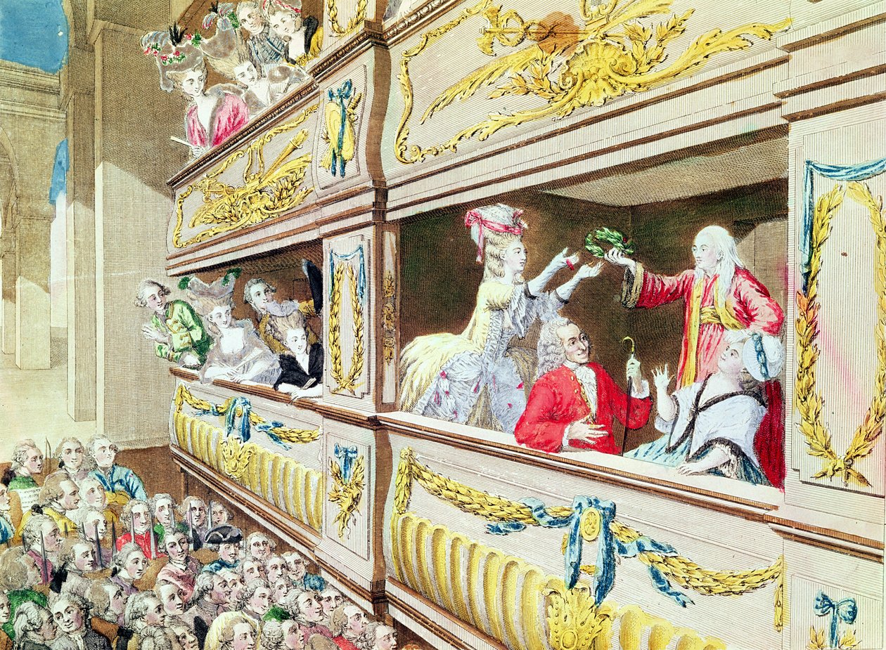 Coronación de Voltaire en el Teatro Francés, 1778 de French School