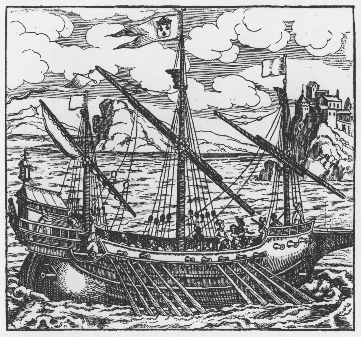 Galera francesa operando en los puertos del Levante desde Luis XI (1423-83) de French School