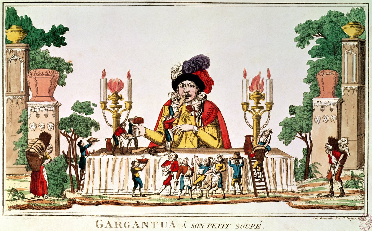 Gargantúa en su pequeña cena, c.1800 de French School