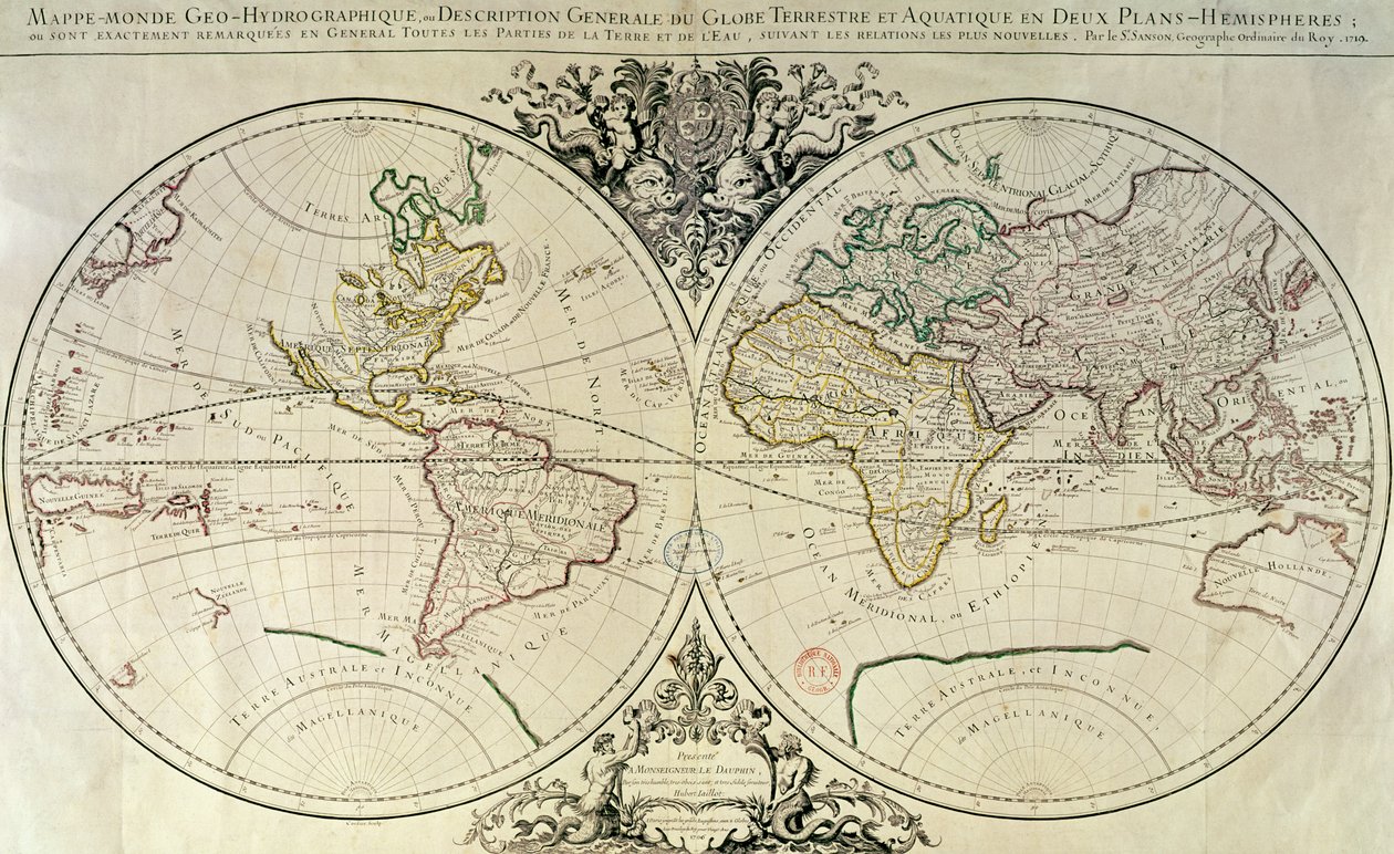 Mappamundi geo-hidrográfico de French School