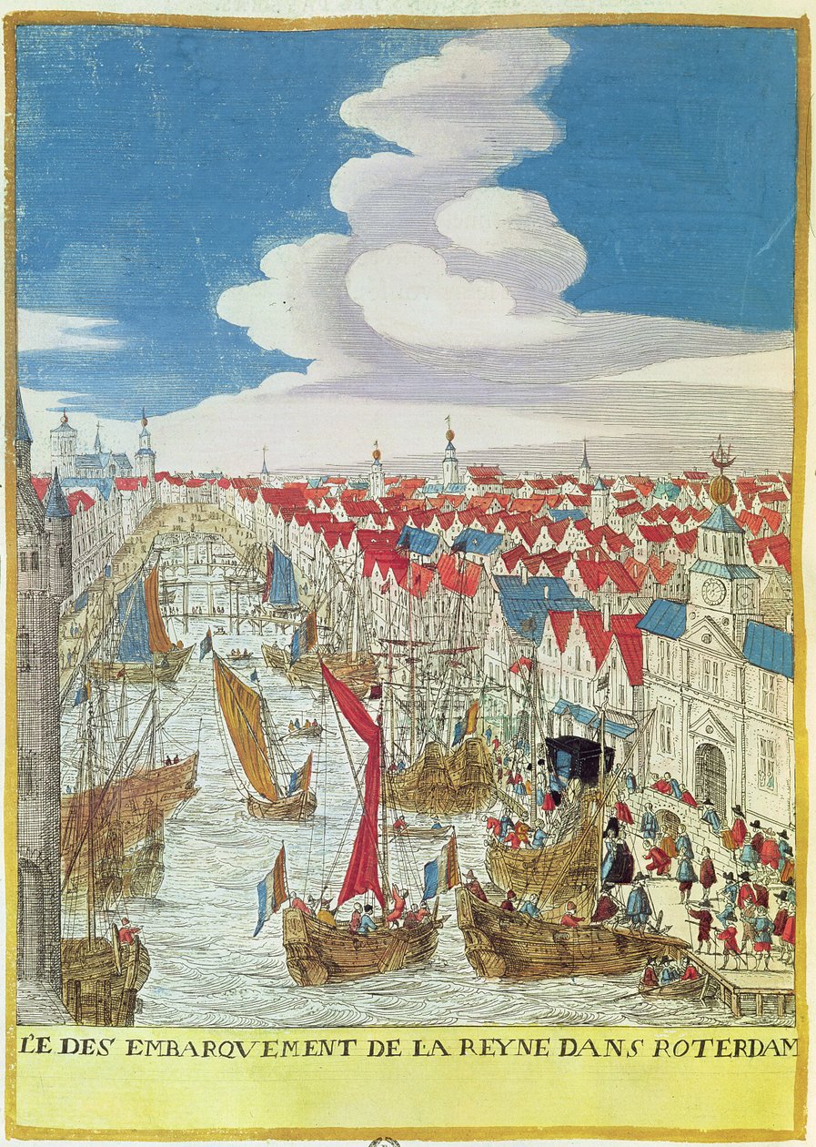 Marie de Medici (1573-1642) desembarcando en Róterdam, 1639 de French School