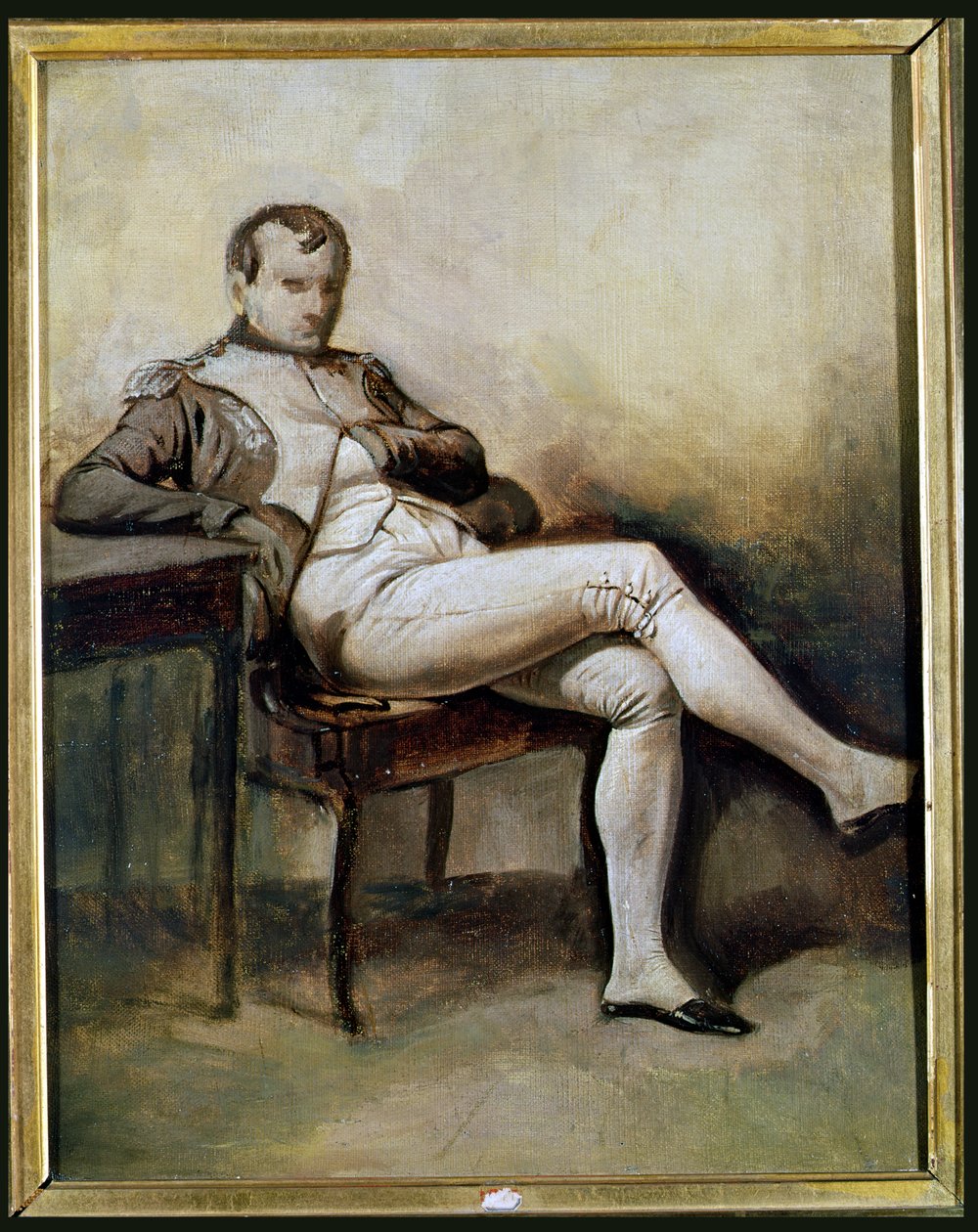 Napoleón I (1769-1821) Sentado en un Sillón (grisalla) de French School