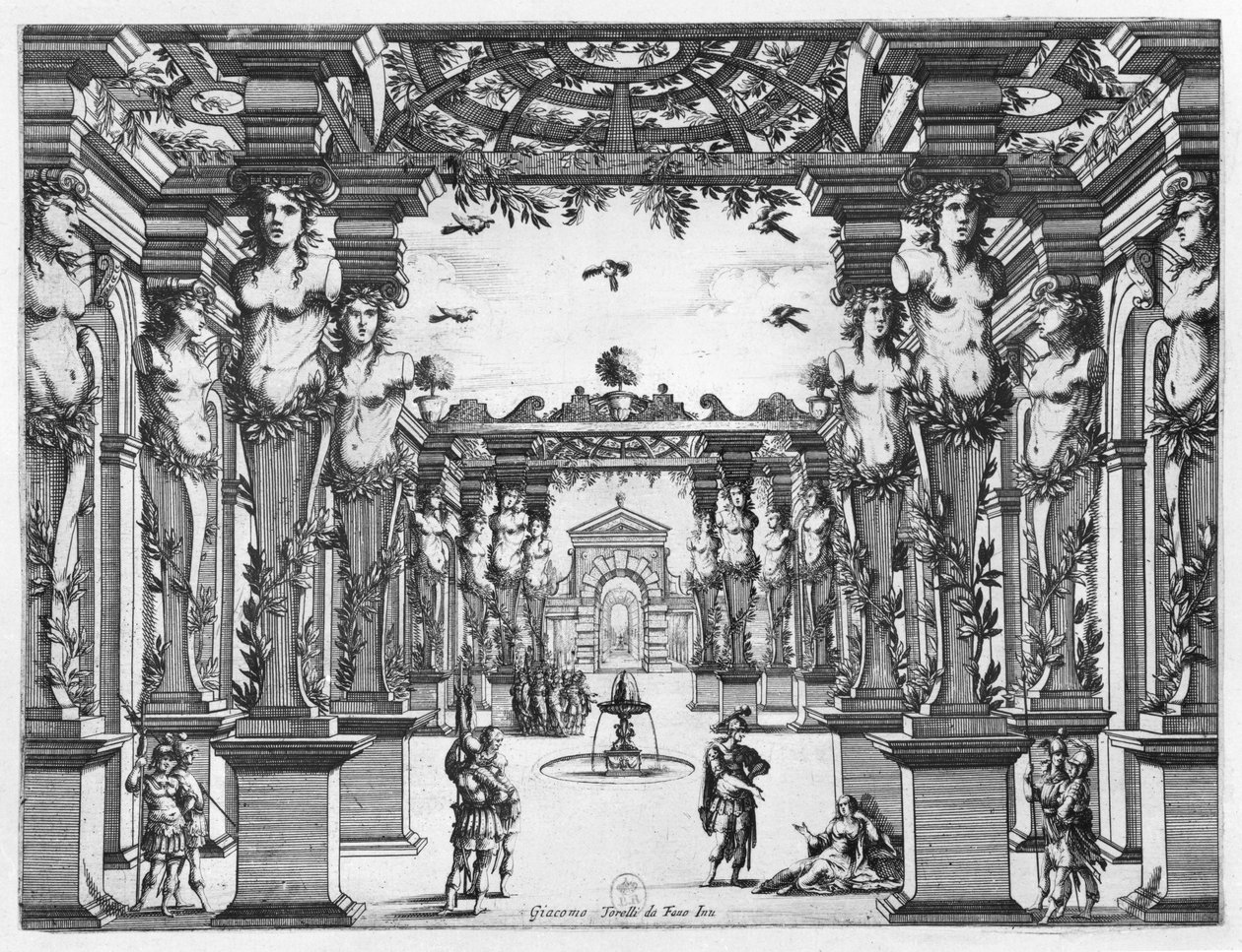 Diseño escénico de Giacomo Torelli (1608-78) para 