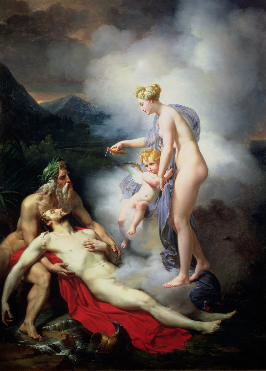 Venus cura a Adonis de French School