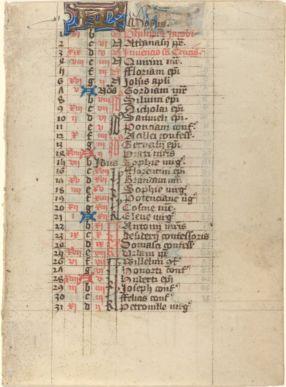 Página de un Libro de Horas de French 15th Century