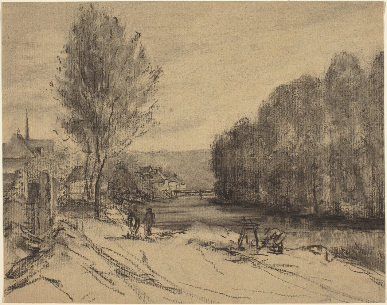 Un Paisaje con un Río de French 19th Century