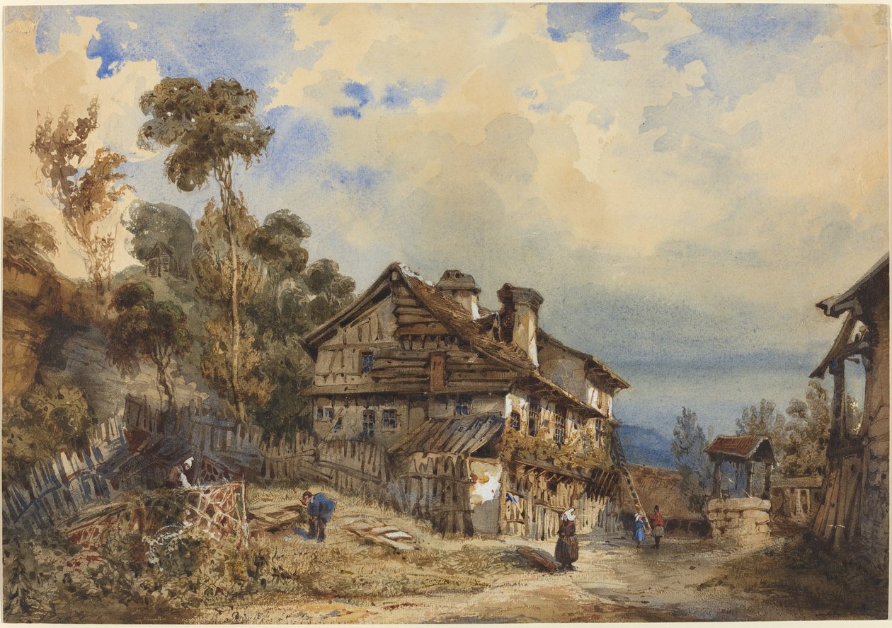 Paisaje rústico de French 19th Century