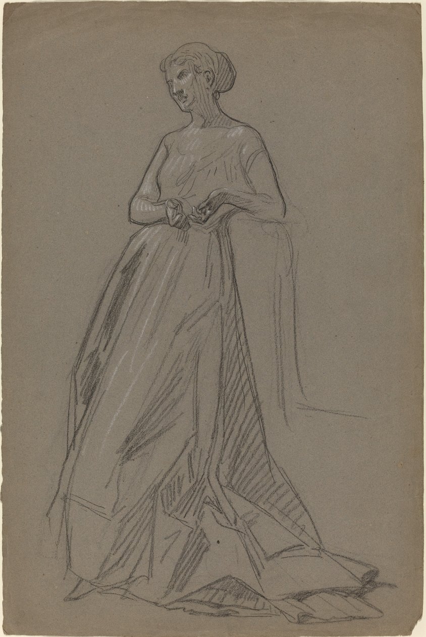 Mujer de pie apoyada en su codo de French 19th Century