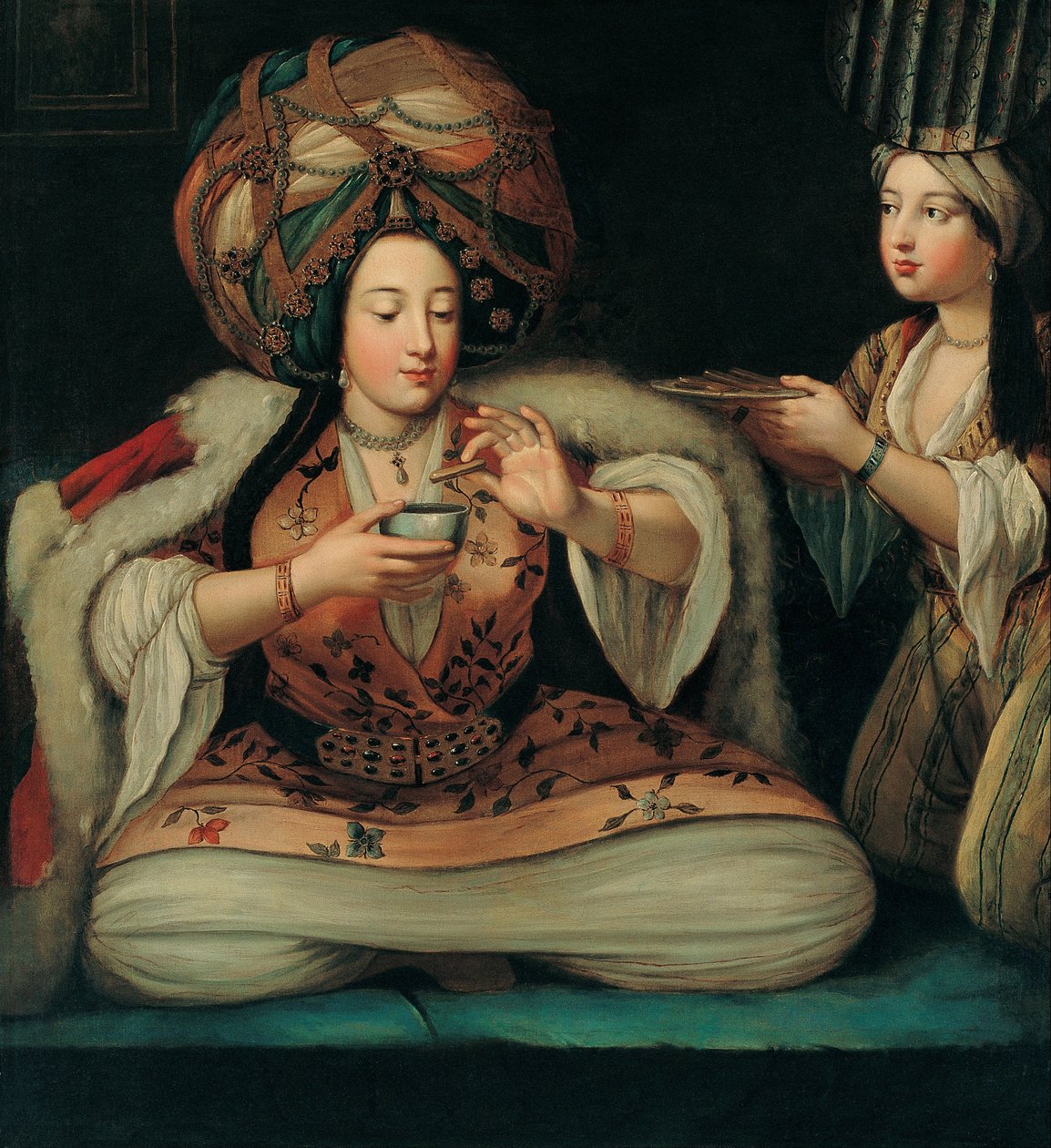 Disfrutando del café, principios del siglo XVIII de French Master