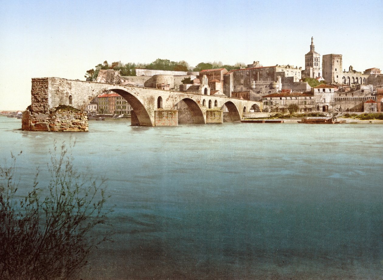 Pont Saint-Bénézet, Aviñón, 1890-1900 de French Photographer