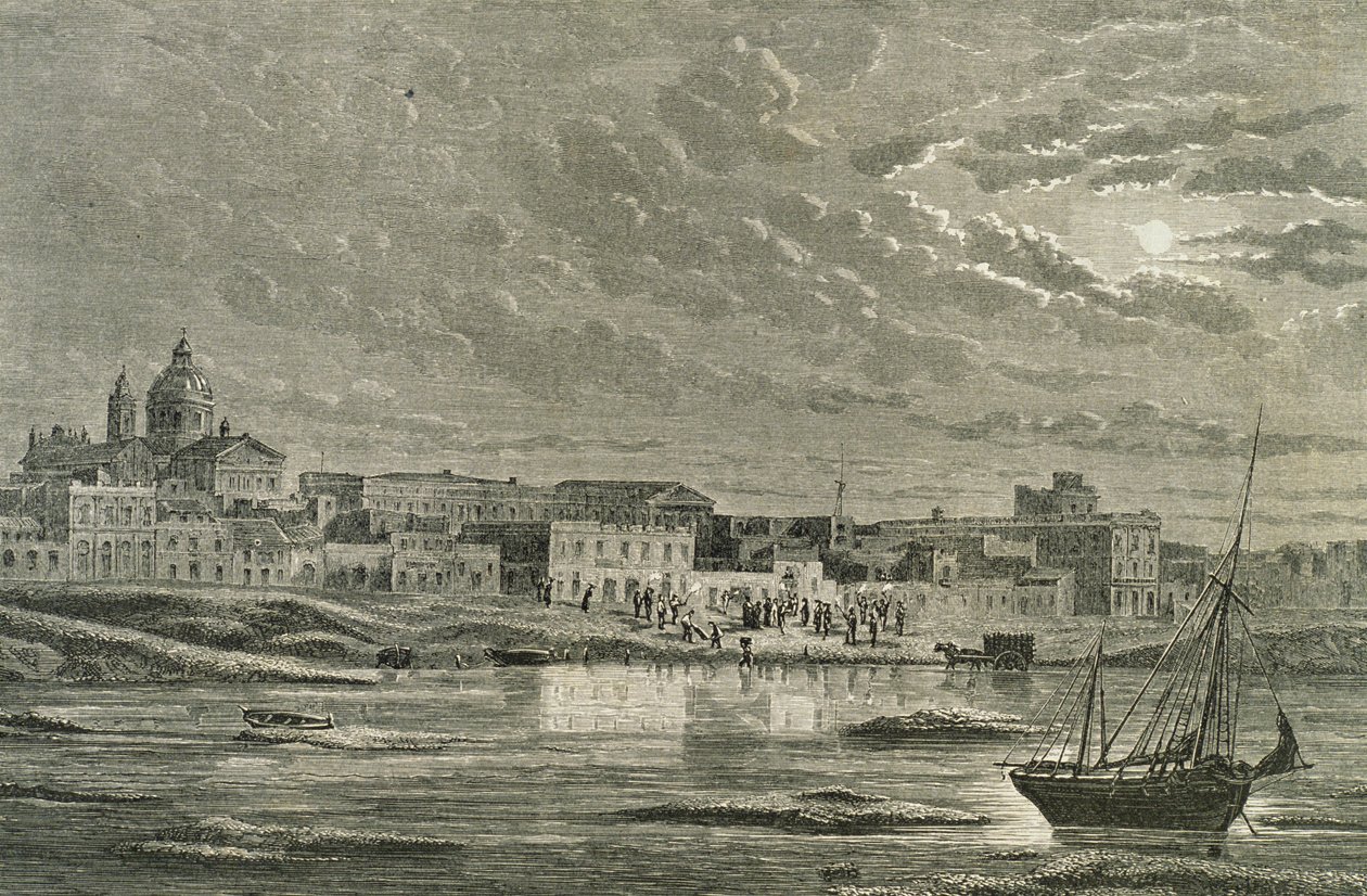 Buenos Aires en la década de 1860 (grabado) de French School