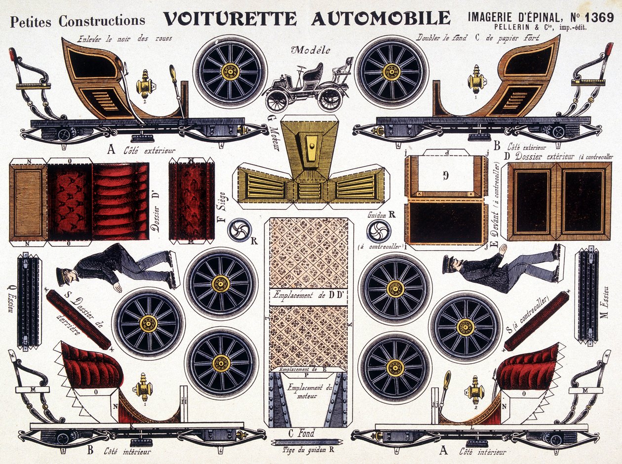 Carro de juguete: Pequeñas Construcciones. Siglo XIX de French School
