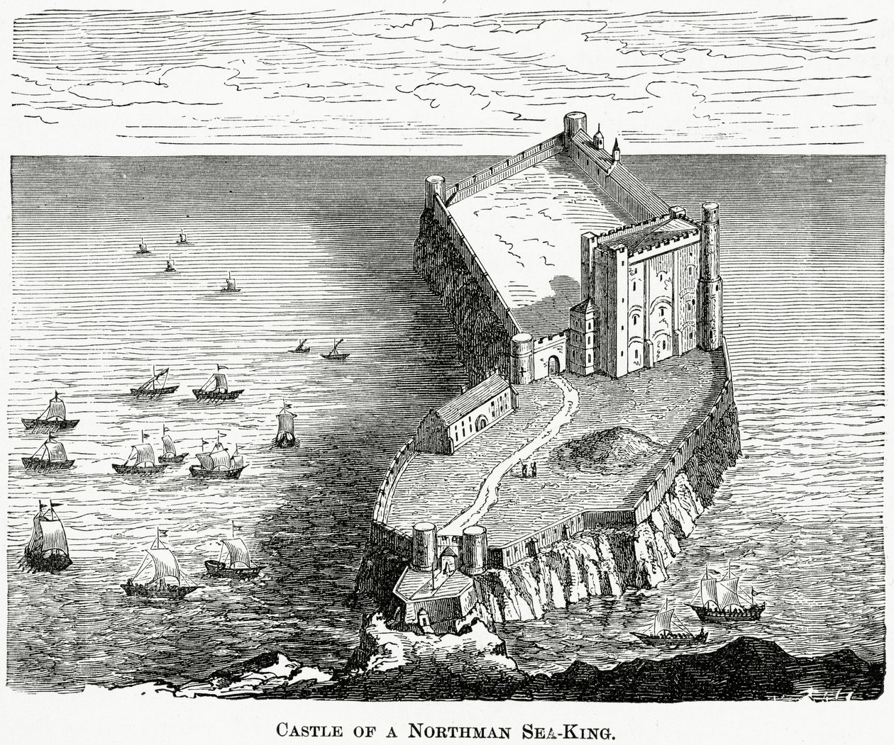Castillo de un Rey del Mar Nórdico, c.1880 de French School