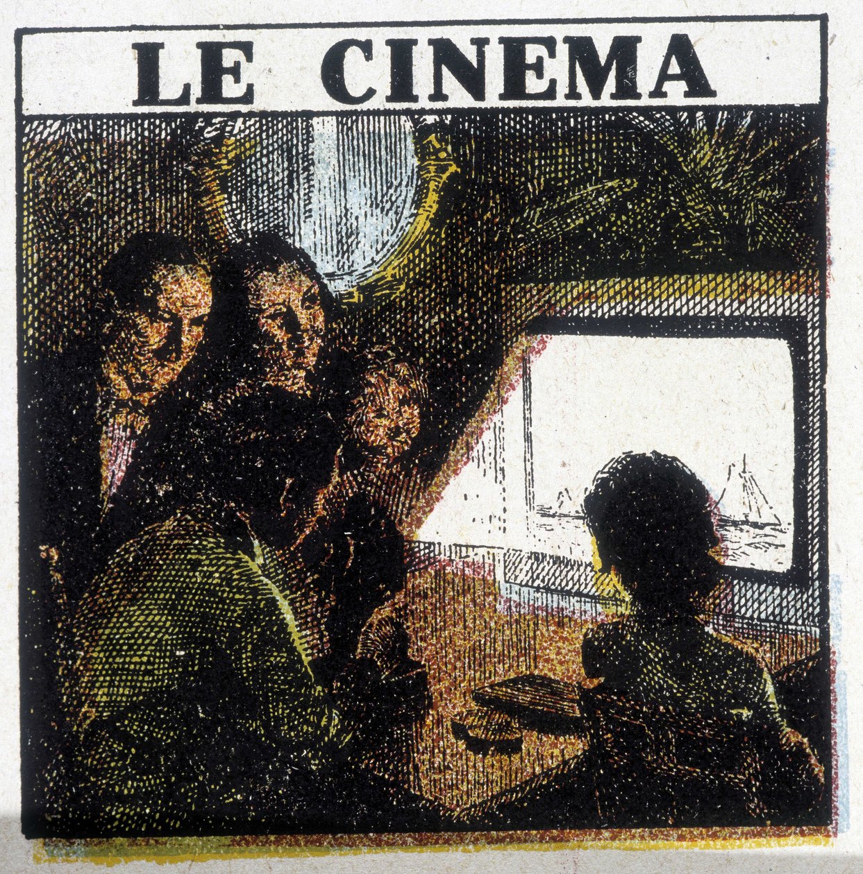 Proyección de cine. circa 1920. de French School