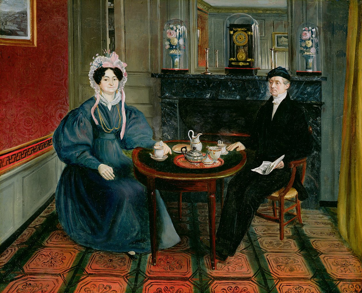 Pareja tomando té, c.1830 de French School