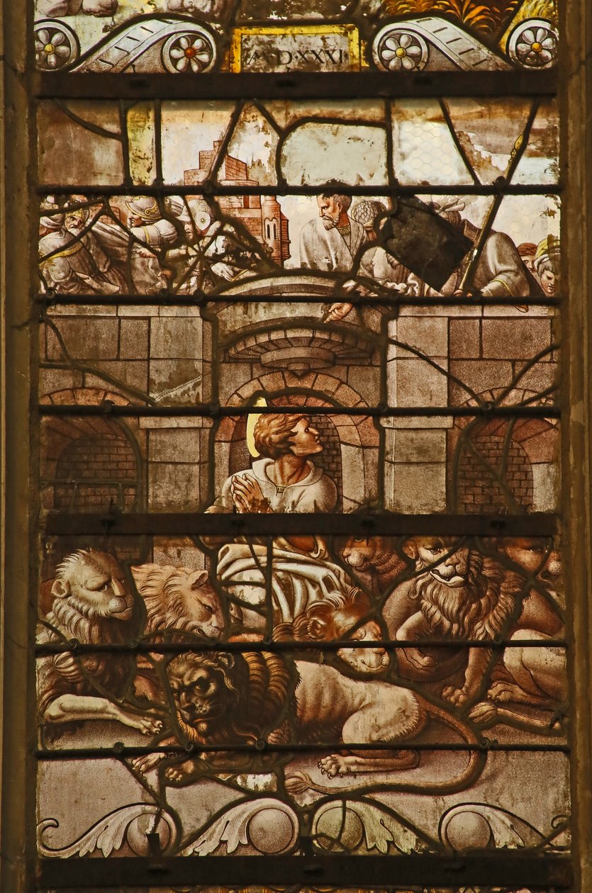 Daniel en el foso de los leones de French School