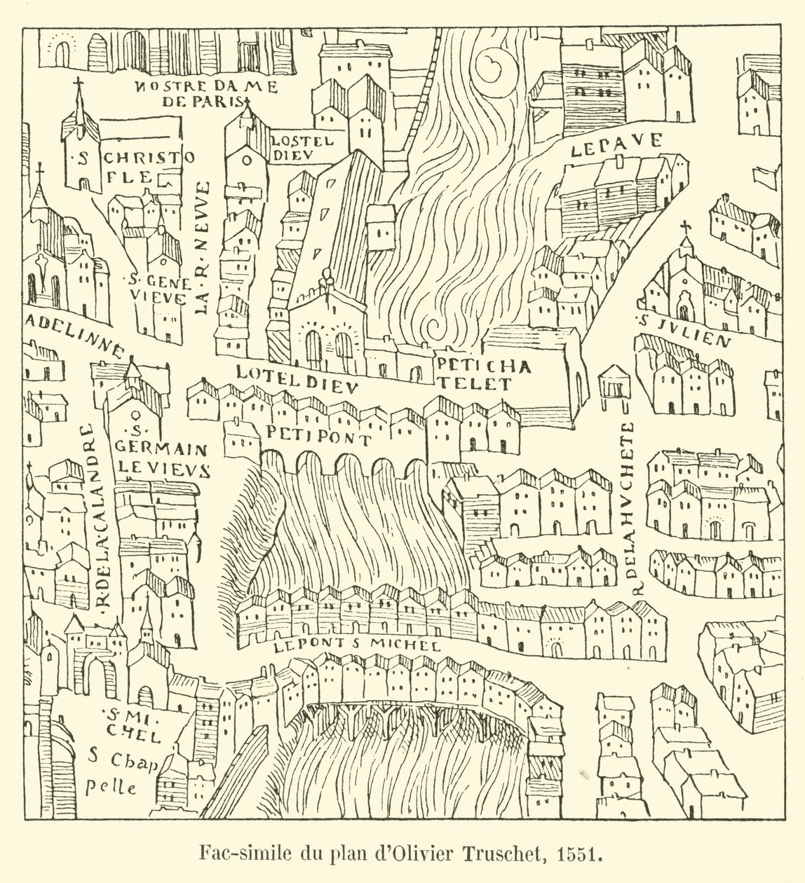 Facsímil del plan de Olivier Truschet, 1551 de French School