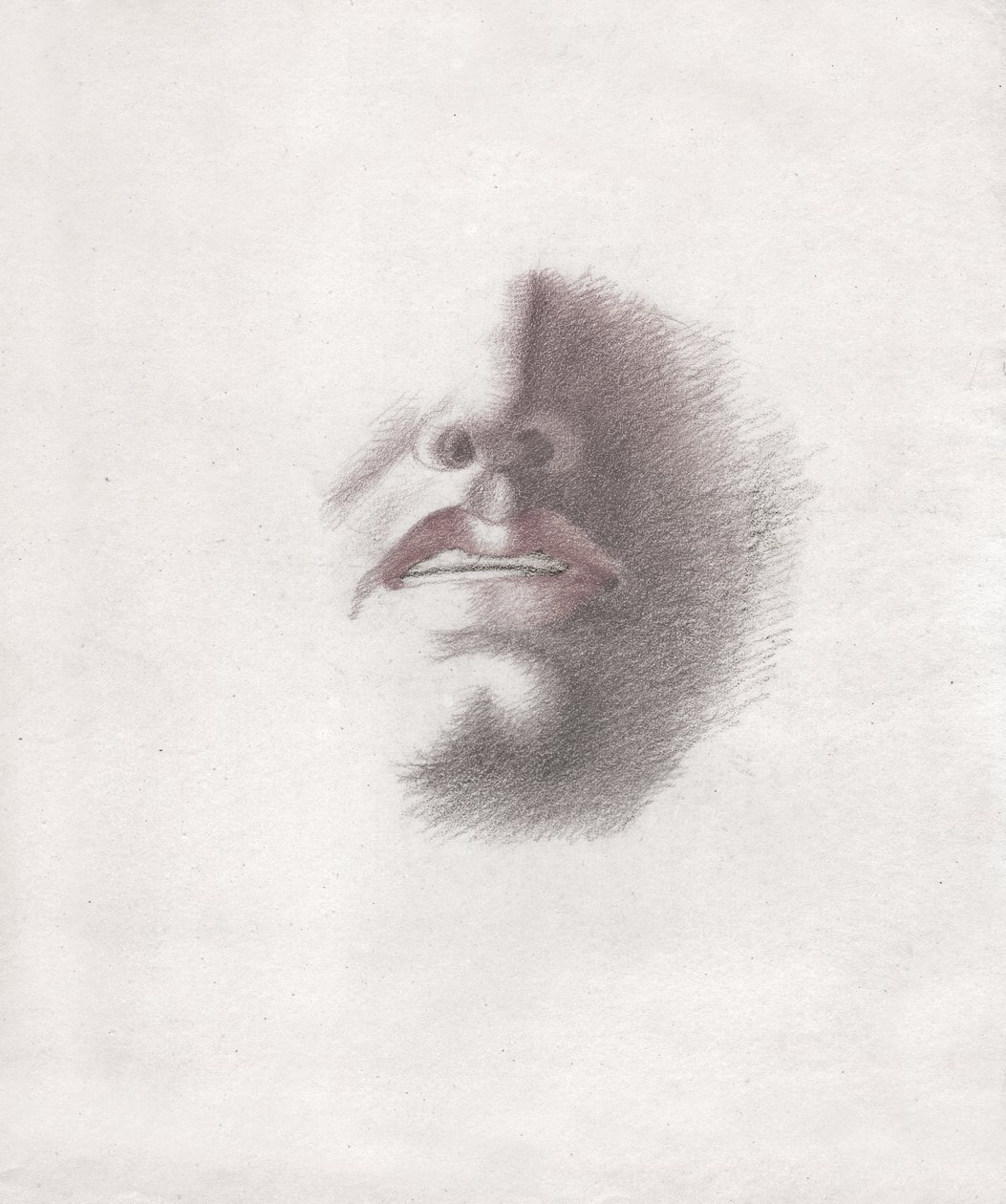 Rostro de un hombre (dibujo, circa 1830) de French School