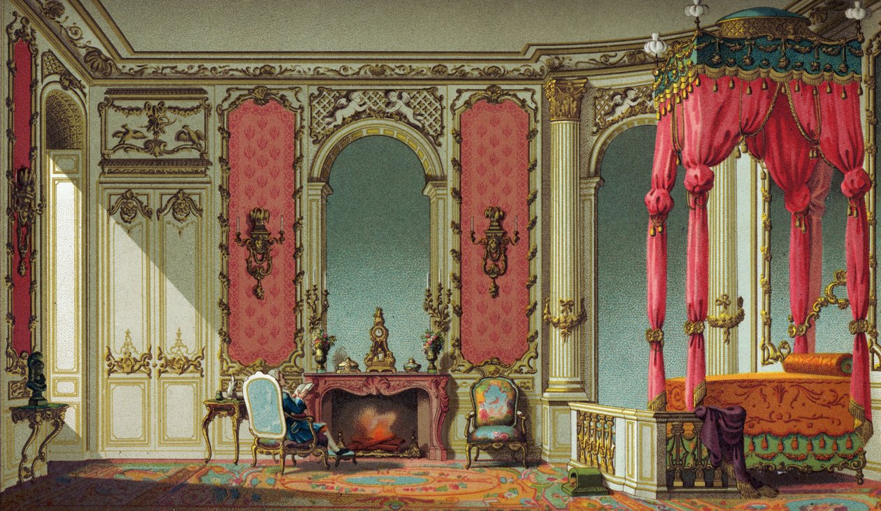 Interior de una casa francesa del siglo XVIII de French School