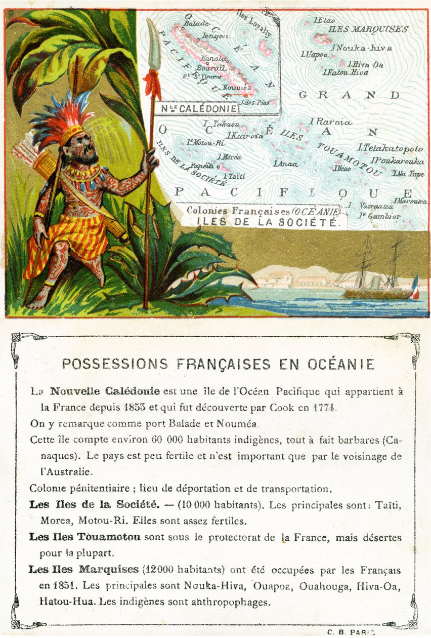 Posesiones francesas en Oceanía, c.1890 de French School