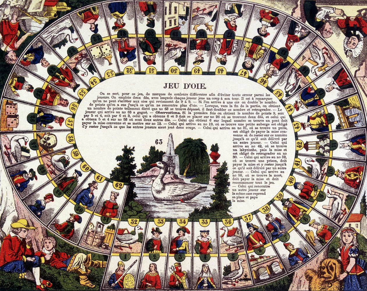 Juego de la oca. Siglo XIX de French School