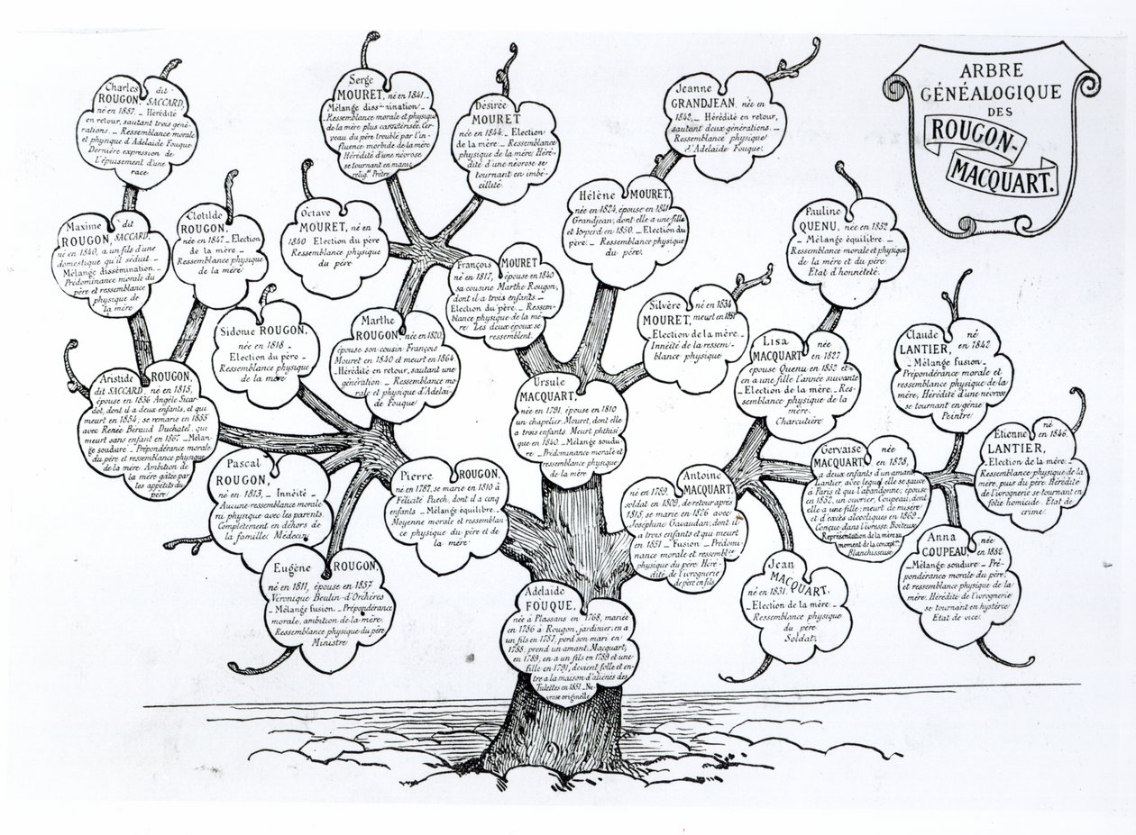 Árbol genealógico de la familia Rougon-Macquart de French School