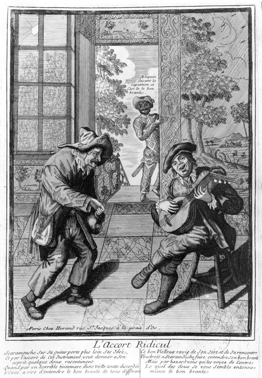 Arlequín y Scaramouche de French School