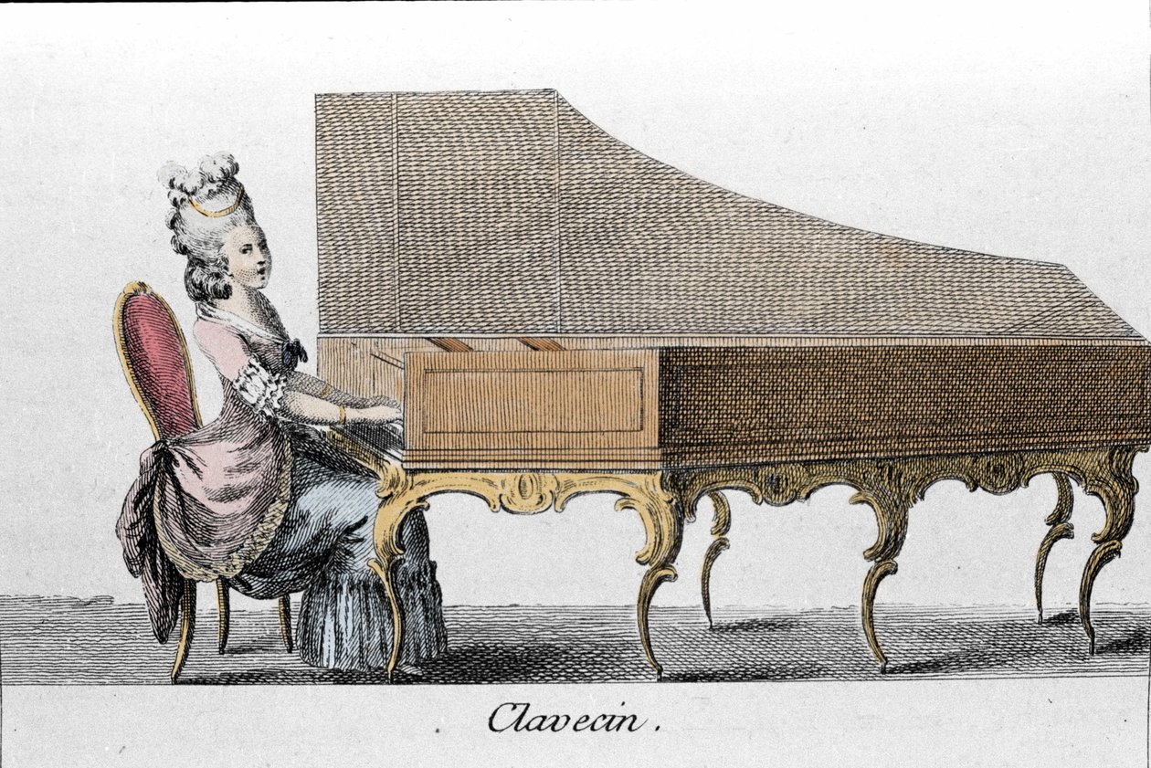 Tocador de clavecín (Clavicembalo, cembalo). de French School