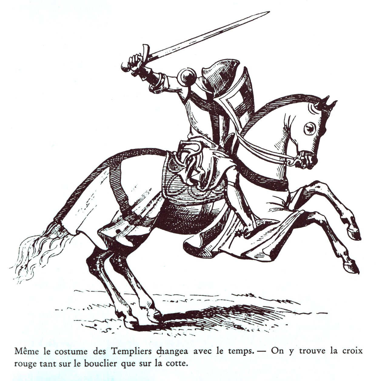Ilustración de un caballero templario de French School