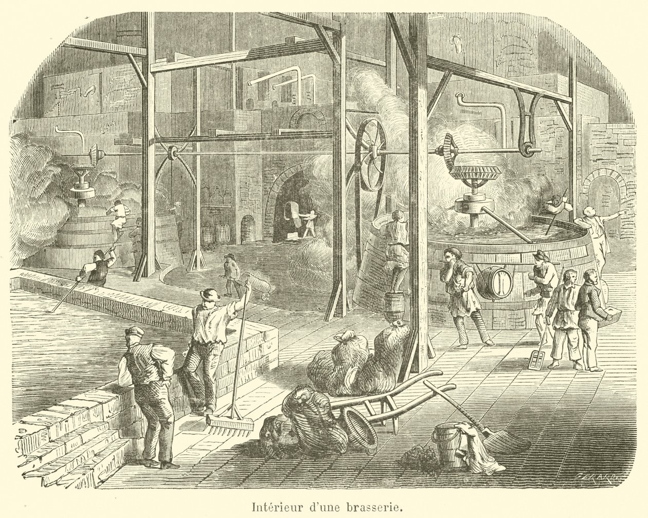 Interior de una cervecería de French School