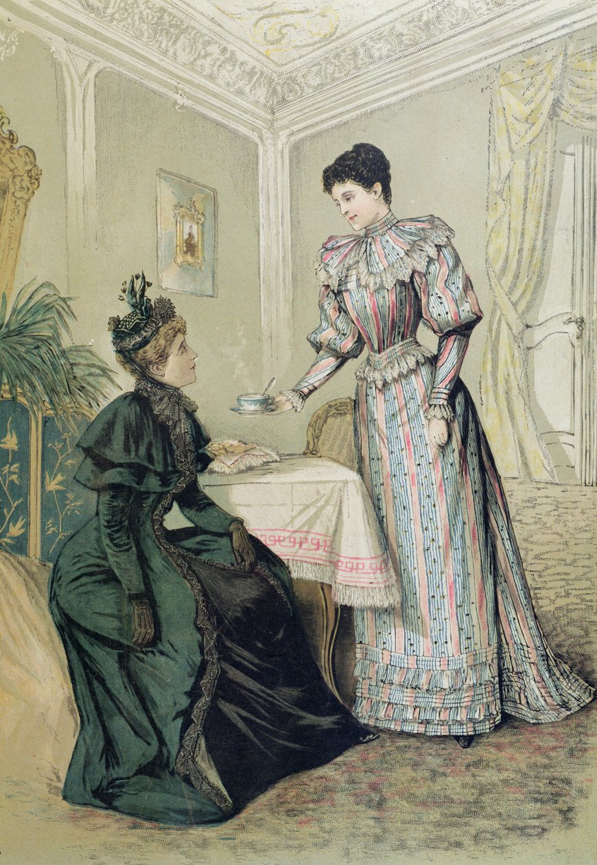 Damas bebiendo té. c.1890 de French School