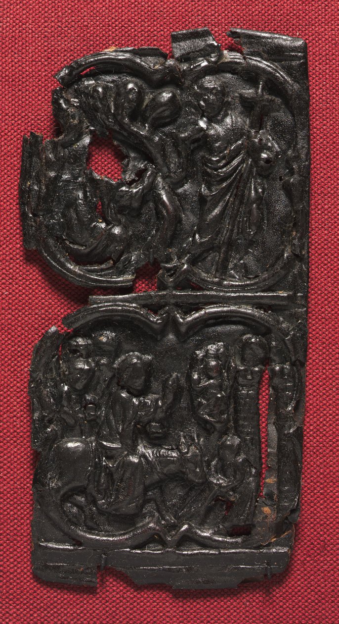 Panel de cuero, c.1350-1400 de French School