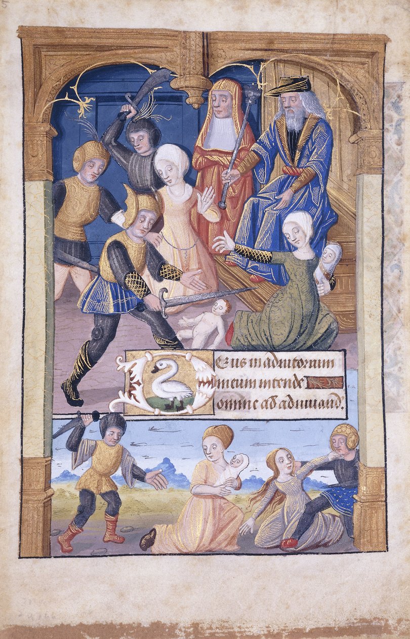 Masacre de los Inocentes, miniatura, c.1450 de French School