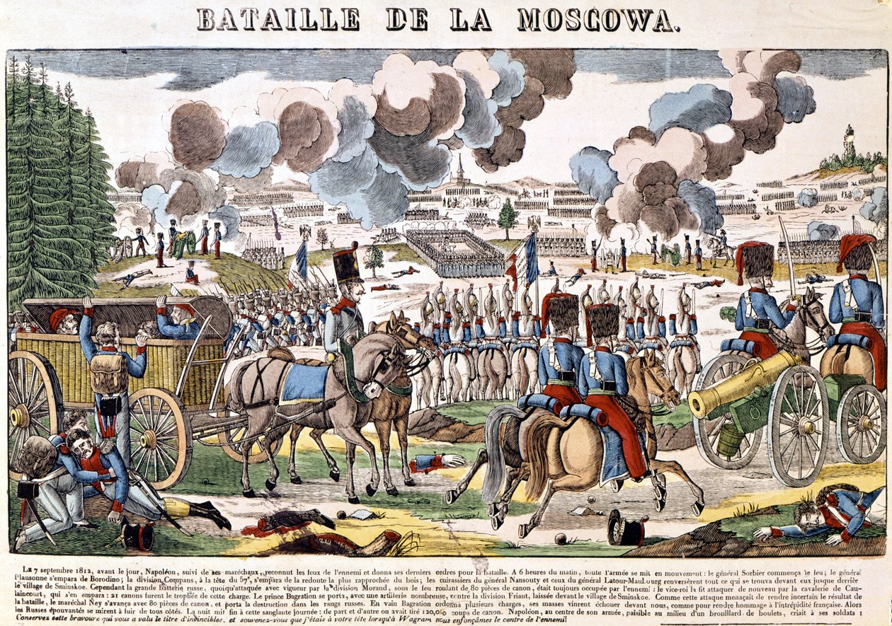 Napoleón I en la Batalla de Moscova de French School