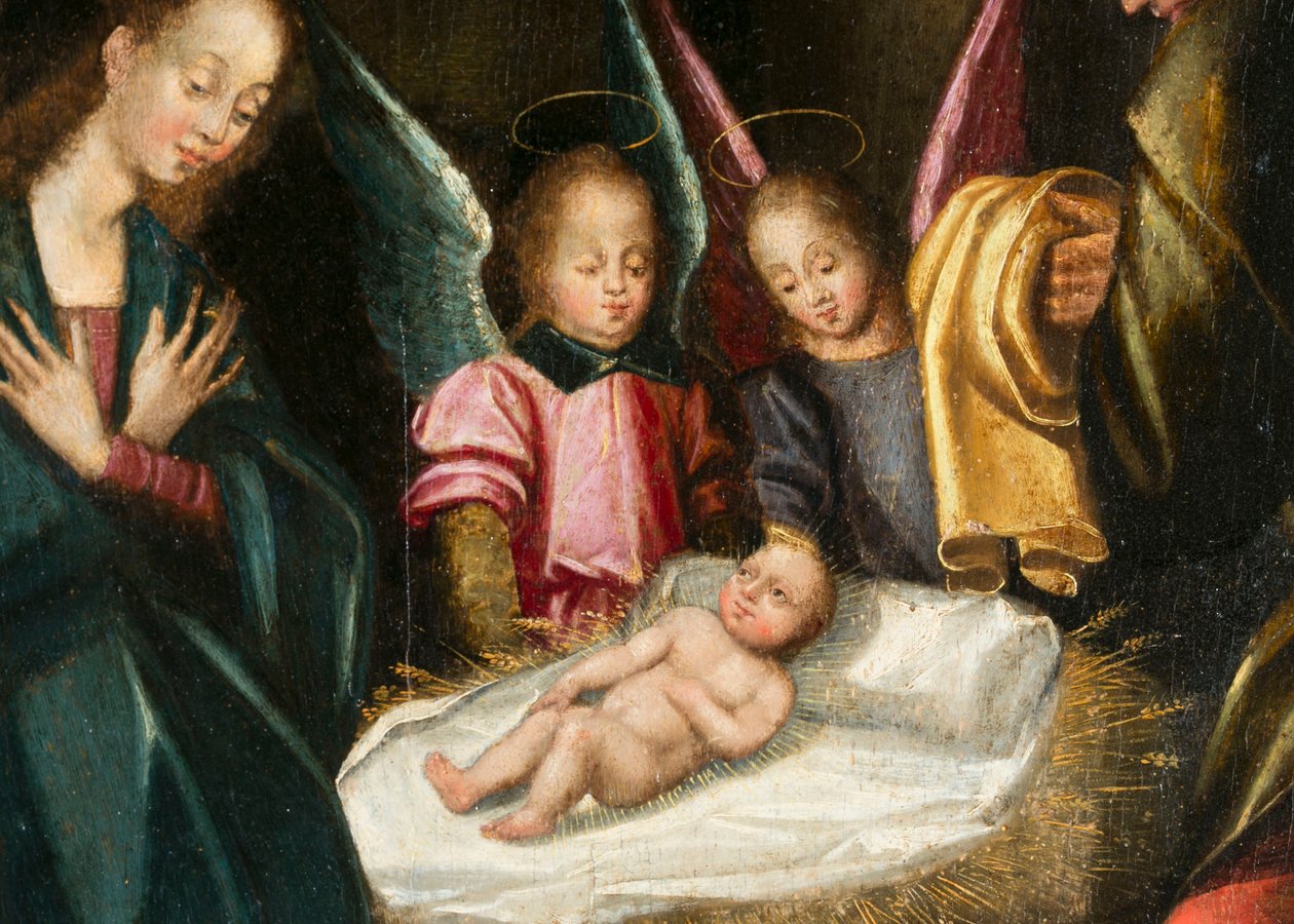 Natividad, (detalle). Tríptico de Aubery de French School