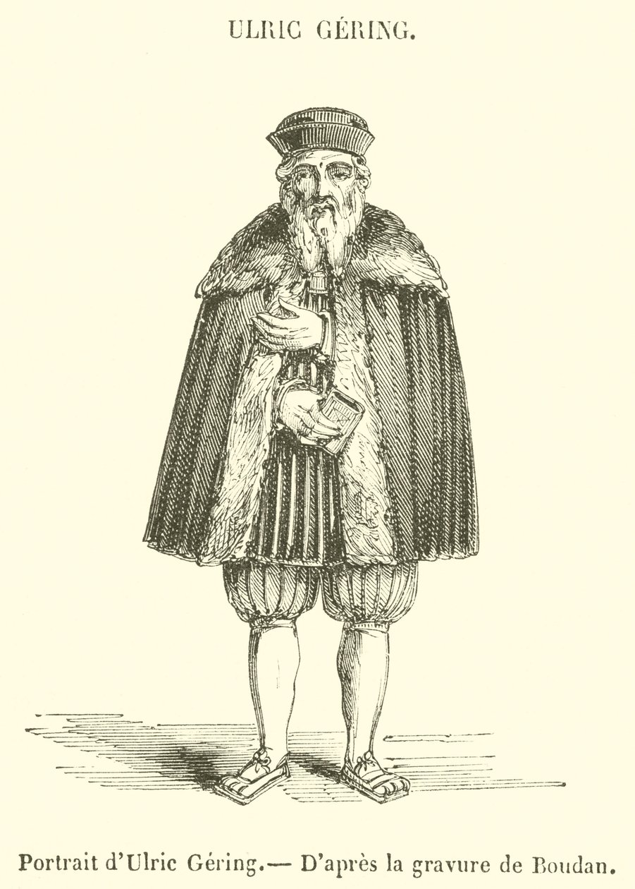 Retrato de Ulric Gering (grabado) de French School