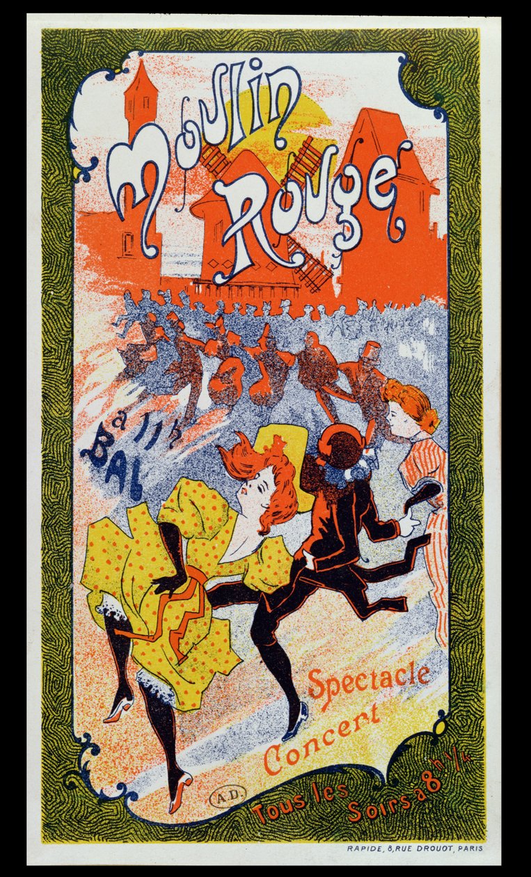 Póster publicitario del Moulin Rouge, c.1890-1900 de French School