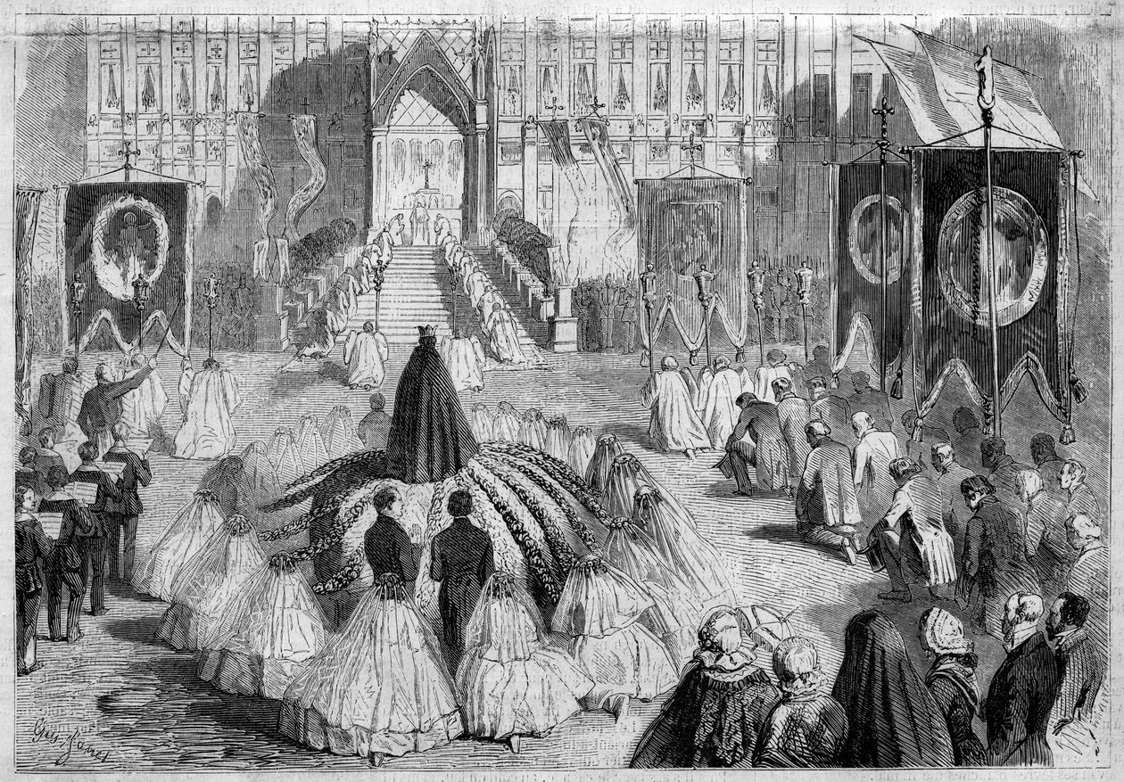 Ceremonia religiosa durante la Feria de Bruselas (Bélgica) de French School