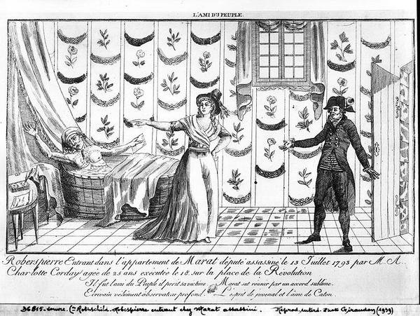 Robespierre entrando en el apartamento de Marat de French School