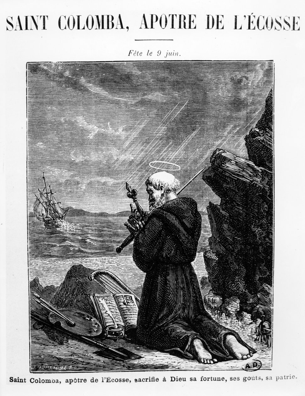San Columba, Apóstol de Escocia de French School