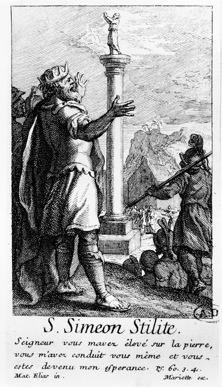 San Simeón el Estilita en su columna de French School