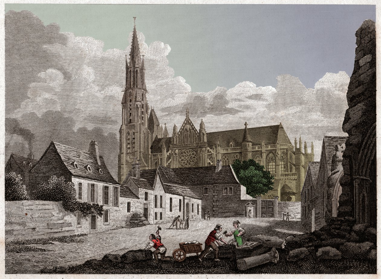 Catedral de Senlis. (grabado, hacia 1840) de French School